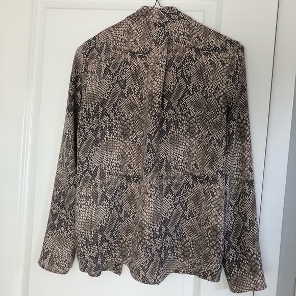 Babaton | Long Sleeve Reptile Print Button Blouse - Picture 6 of 8
